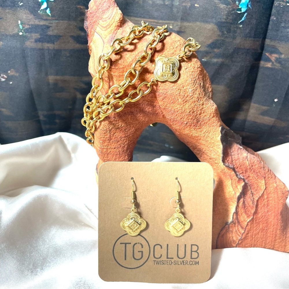 Twisted Silver Necklace and Earring set